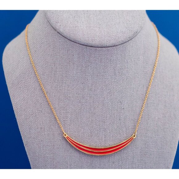 Vintage Minimalist "Team Leader 5 - '78"  Gold Tone Necklace by Avon 17 Inches - - Picture 2 of 3